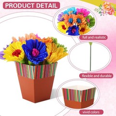30 PCS Mexican Table Decorations Fiesta Centerpieces Paper Flower Vase Cinco