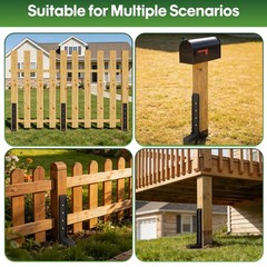 Fence Post Repair Kit 1 Pack, 8mm Double-Layer Thickened Fence Post Anchor & …