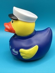Police Officer Squeaker Blue Rubber Duck 4 inch