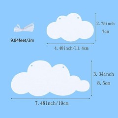 2 Pack Cloud Garland White Cloud Felt Banner Wall Decor Baby Shower Sky Theme…
