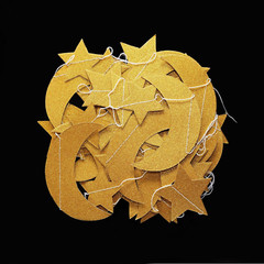 Glitter Gold Twinkle Stars Crescent Paper Garlands Hanging Decorations Honey Moo