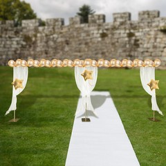 Modern Gold Steel Freestanding Rack Photography Backdrop Stand For Wedding Party