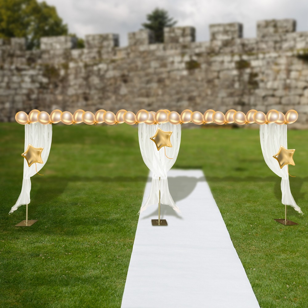 Modern Gold Steel Freestanding Square Backdrop Stand for Weddings Parties