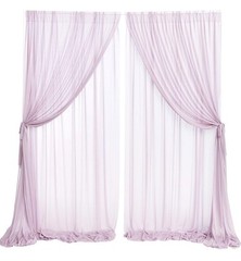 Ling’s Moment 10 ft x 10 ft Light Purple Chiffon Like Backdrop Curtains Lavender