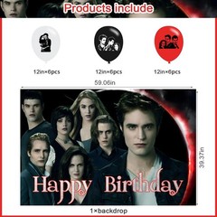 Twilight Birthday Party Decoration Backdrop & Balloons Set 5×3 FT
