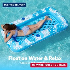 SLOOSH Inflatable Pool Floats with Cooling Water Hole,72″ x 38″ Daybed Pool Loun