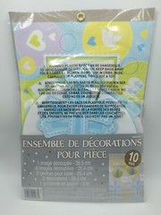 10-Pc Room Decorating Kit for Christening, Baptism or Religious Church Party New