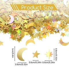 4000 PCS 45g Gold Star Confetti Glitter Foil Moon Stars Table Sequins Party
