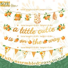 Baby Shower Decorations, 4PCS Glitter A Little Cutie Is On The Way Banners, O…