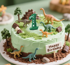 2.76 Inch Green 1 Dinosaur Birthday Candle, Dinosaur Birthday Decorations, Dinos