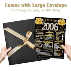 Large 18th Birthday Card With Envelope Black Gold Happy 18th Birthday Giant G…
