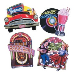 Beistle 50s Party Sock Hop Cutouts – 50’s/Rock & Roll | Party Supply