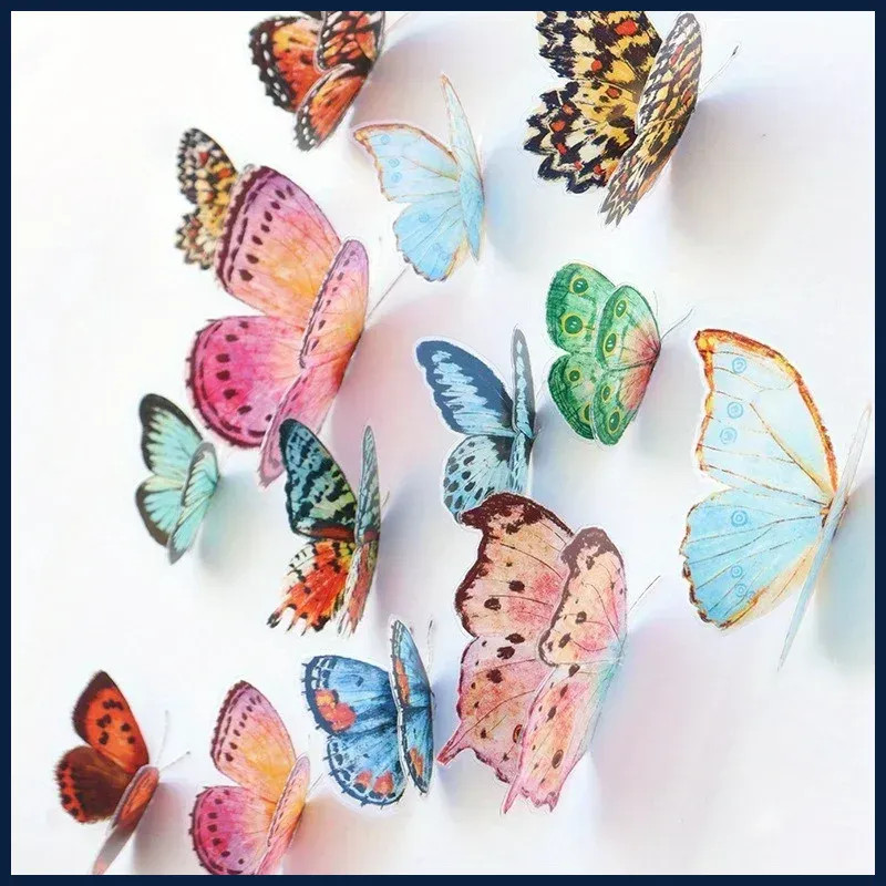36pcs Lifelike Butterfly Decorations Set – Watercolor Wings, Easy To Hang