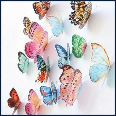 36pcs Lifelike Butterfly Decorations Set – Watercolor Wings, Easy To Hang