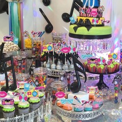 Vibrant 90s Party Decorations: 48 Pcs Cupcake Picks for Themed Celebrations
