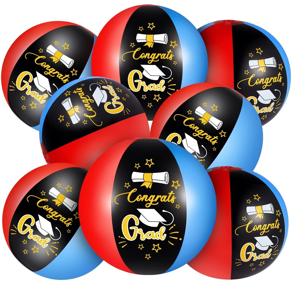 Leitee 20 Pieces Inflatable Graduation Beach Balls Class of 2024 Pool Ball