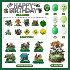 Dinosaur Birthday Party Decorations Set for Boys, Dino World Themed Party Decora