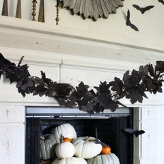 2 Pack Halloween Garlands Black Maple Leaf Garland 13Ft Black Hanging Vines f…