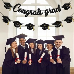 Congrats Grad Banner – Graduation Decorations Class of 2026 Party Supplies – …