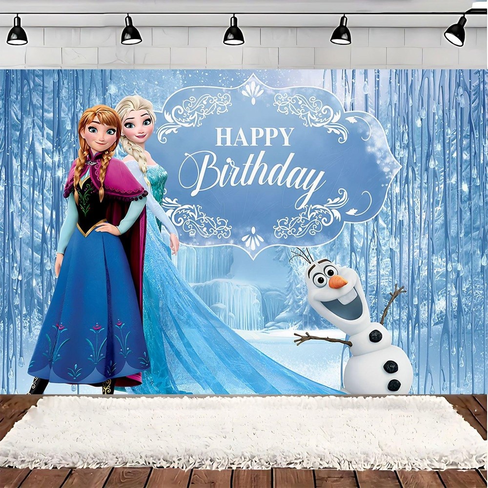 Frozen Backdrop Kids Birthday Banner Party Background Background Studio Decor