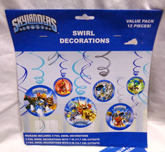 DesignWare 2013 Lot/2 SKYLANDERS Birthday Party SWIRL DECORATIONS 12 pcs
