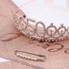 CIEHER 50th Birthday Crown + 50 & Fabulous 2 Piece Set, Sash & Tiara Set