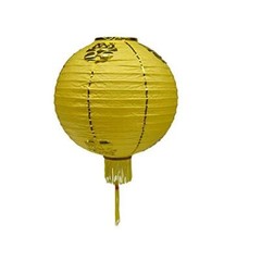 Quasimoon 12″ Yellow Traditional Paper Lantern w/Tassels by PaperLanternStore