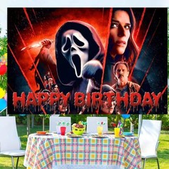 Scream Party Supplies Birthday Decor Backdrop Banner Background 5x3ft
