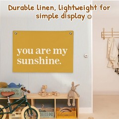 You Are My Sunshine Linen Wall Hanging 20×30 Inch – Yellow Canvas Banner for …