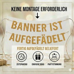 Pre-Strung Let’s Get Ready To Stumble Gold Glitter Banner – Funny Bachelor Pa…