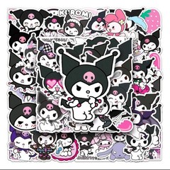 50pcs KUROMI Gothic Cartoon Stickers | Kawaii Devil Bunny Style | Laptop Bottle