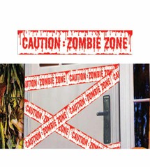 Caution Zombie Zone Tape Blood Halloween Horror Party Partyware Prop Decoration