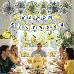 Amalfi Coast Party Decorations – 19 Pcs Lemon Themed Birthday Party Decor with B