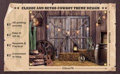7 x 5 ft Western Party Backdrop Western Cowboy Party Decoration Wild West Decor