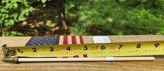 NEW! Tea Stained 4″ x 6″ American Flag on Wood Stick with Gold Top – 2/Pack USA