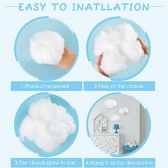 9 Pieces 3D Cloud Shape Hanging Decorations – DIY Room Decor for Weddings & Part