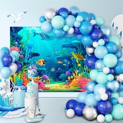 7x5ft Under the Sea Backdrop Little Mermaid Ocean Theme Party Decorations for