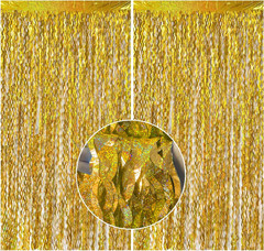 Gold Backdrop Birthday Decorations Foil Curtain Backdrop Gold Streamers Dance Pa
