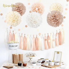 Boho Wedding Decorations, 28PCS Rustic Neutral Creamy White Tissue Paper Pom Pom