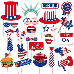 Vibrant Stars and Stripes Photo Props Kit – 25 Pcs for Independence Celebrations