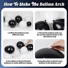 Black and Silver Birthday Party Decorations, Black Silver White Foil Balloons…