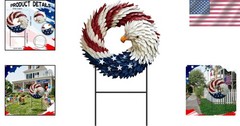 Vibrant Red White Blue Eagle Yard Sign – Perfect for Independence Day Decor