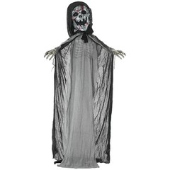 74″Life Size Halloween Skeleton Witch w/ Light Up Eyes,Scary Animated Prop Decor