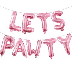 9 Pcs Lets Pawty Balloons Banner 16 Inch, Dog Cat Pet Birthday Letters Sign L…