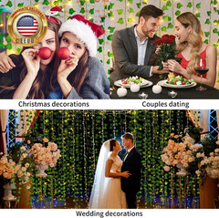 Fake Vines for Room Decor(12 Pack 84 Ft),With CE Certified 80 LED String Lights,