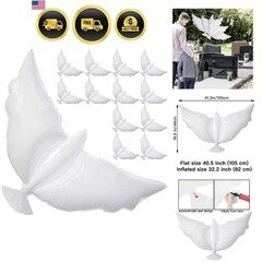 12-Pack Dove Balloons Memorial Release in Sky, Biodegradable White Angel Lant…