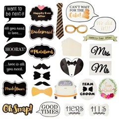 Wedding Photo Booth Props 72pcs Floral Bridal Shower Party Kit with Sticks