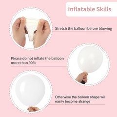 129pcs White Balloons Different Sizes 18 12 10 5 Inch for Garland Arch, Latex…