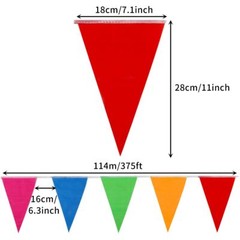 YGEOMER 300Pcs Colorful Pennant Flags Banner for Parties & Decorations