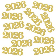 12 PCS Gold Glitter 5.4 Inch Class Of 2026 Graduation Table Confetti